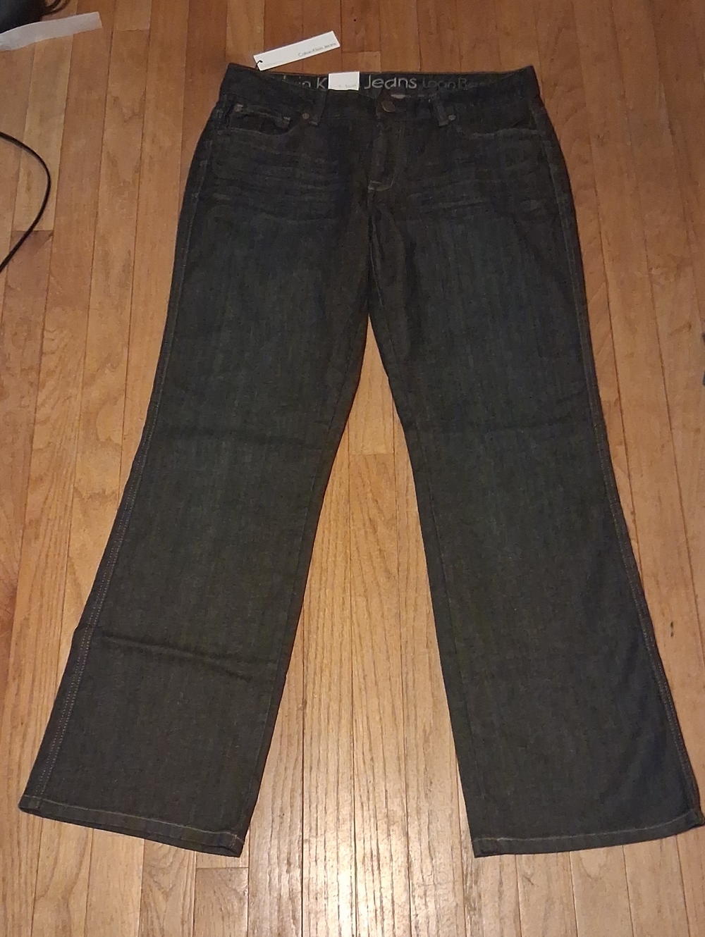 new old stock calvin klein lean bootcut jeans womens 12 r light black nwt